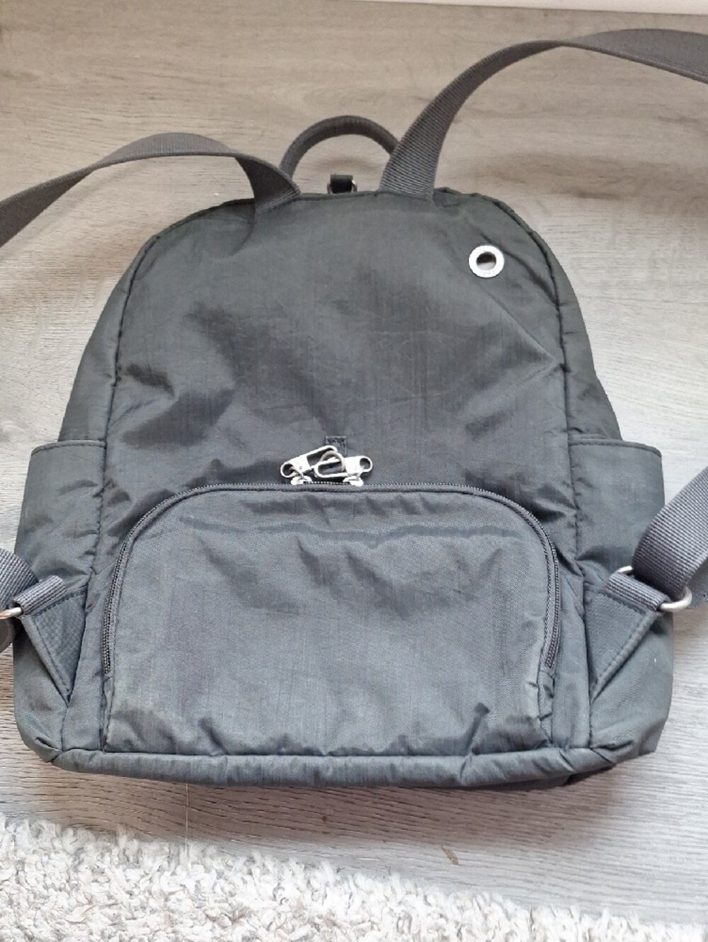 Baggallini Securtex Vacation Travel Backpack Charcoal Gray - Picture 6 of 8